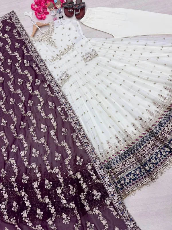 Party_Wear_Look_Heavy_Faux_Georgette_Gown_Dupatta_Bottom_Set