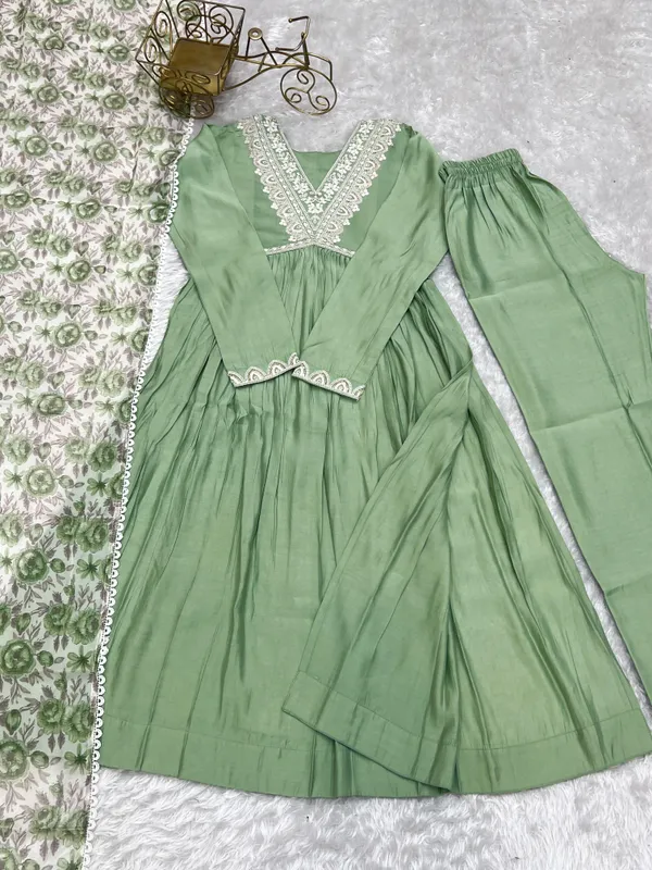 Pista_Pure_Roman_Silk_Chanderi_Kurta,_Pant_&_Dupatta_For_Women