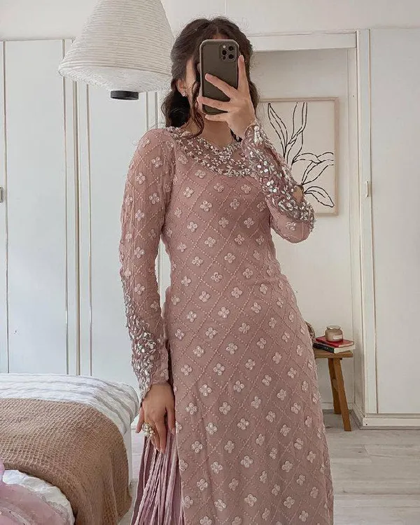 Lavender_Georgette_Real_Mirror_And_Siqunce_Embroidery_Huge_Flare_Sharara_Suit_Set_With_Dupatta