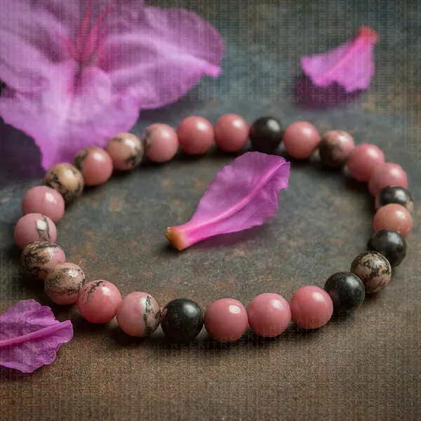 Pink_Rhodonite_Crystal_Bracelet_Multi_Color_For_Unisex