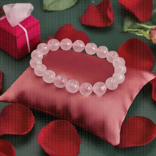 Light_Pink_Natural_Rose_Quartz_Crystal_Bracelet_For_Unisex