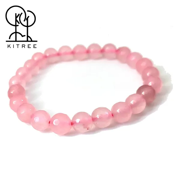Light_Pink_Natural_Rose_Quartz_Crystal_Bracelet_For_Unisex