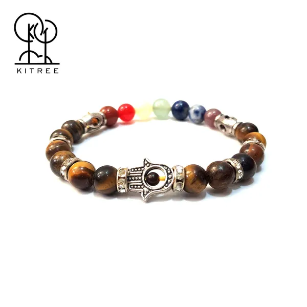 Multicolor_Natural_Tiger_Eye_And_Seven_Chakras_Bracelet_For_Unisex