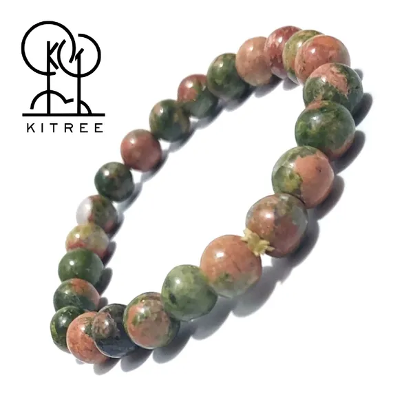 Multicolor_Unakite_Crystal_Bracelet_Round_For_Men_And_Women