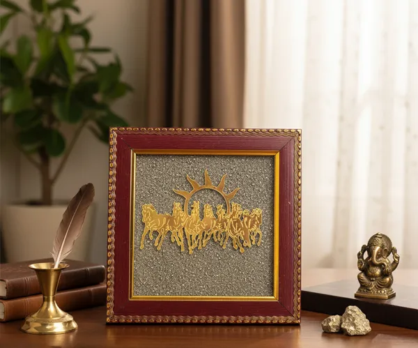 7_Horses_on_Raw_Pyrite_Frame