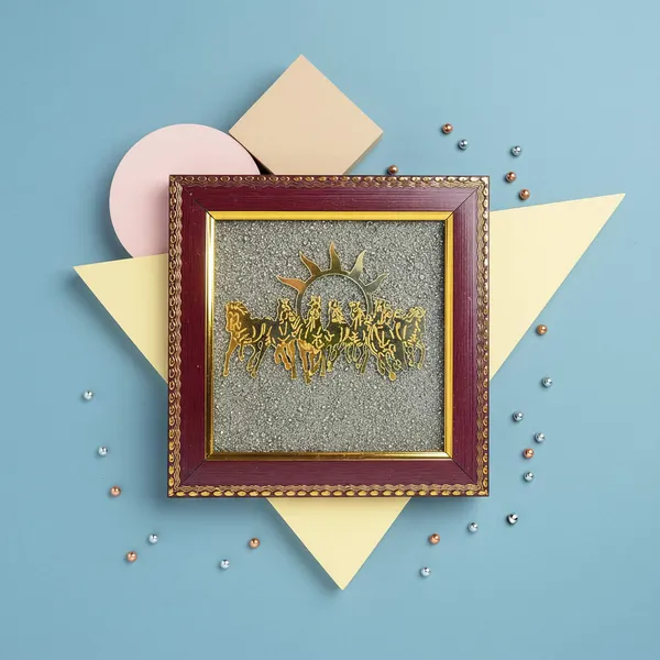 7_Horses_on_Raw_Pyrite_Frame