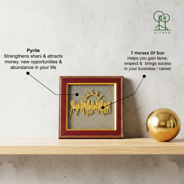 7_Horses_on_Raw_Pyrite_Frame