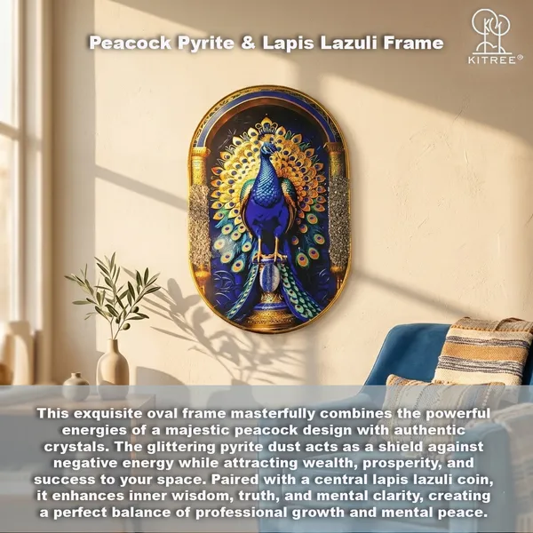 Kitree_Premium_Peacock_Pyrite_And_Lapis_Lazuli_Crystal_Frame_â€“_Capsule_Shape_(19_x_28_Cm)