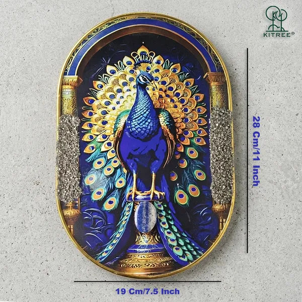 Kitree_Premium_Peacock_Pyrite_And_Lapis_Lazuli_Crystal_Frame_â€“_Capsule_Shape_(19_x_28_Cm)