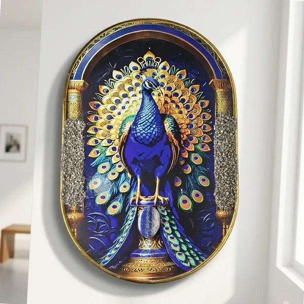 Kitree_Premium_Peacock_Pyrite_And_Lapis_Lazuli_Crystal_Frame_â€“_Capsule_Shape_(19_x_28_Cm)
