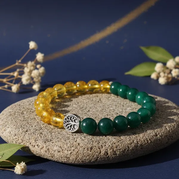 Riddhi_Siddhi_Bracelet_â€“_Green_Jade_And_Citrine_with_Tree_of_Life_Charm