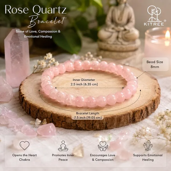 Light_Pink_Natural_Rose_Quartz_Crystal_Bracelet_For_Unisex