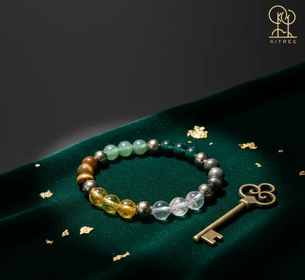 Natural_Dhanyog_crystal_Bracelet_with_Selenite_plate_Combo