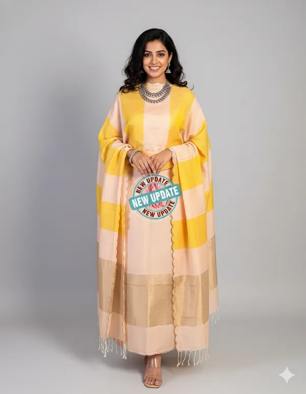 Exclusive_Banarasi_Unstitched_Salwar_kameez_with_Dupatta🦋*___*BANARASI_SUIT*cotton_suit__*TOP-_cotton_with_zari_stripe___*DUPATTA-_cotton_with_zari_patta_cotton__*BOTTOM-*_cotton_plain__*2.50_meter_each*