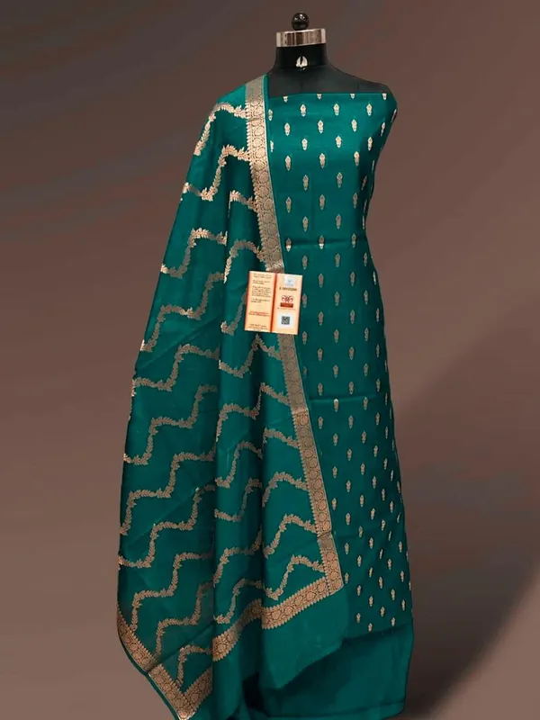 Exclusive_Banarasi_Unstitched_Salwar_kameez_with_Dupatta??*___*BANARASI_SUIT*__*TOP-_Kataan_Silk_with_zari_Buta___*DUPATTA-_Kataan_Silk_with_Zari_Zigzag_*BOTTOM-*_Silk_plain__*2.50_meter_each*