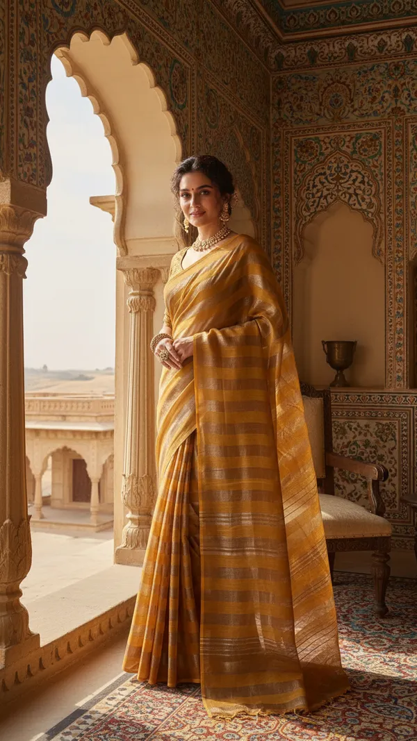 EXCLUSIVE_BANARASI_CHANDERI_SILK_SAREE_WITH_BEAUTIFULL_ZARI_STRIPES._SAREE_LENGTH_6.5_MTR_
