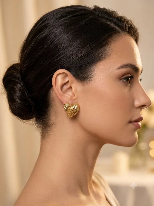Chunky_Gold_Twisted_Heart_Stud_Earrings_for_Women_|_18K_Gold_Plated_Vintage_Statement_Heart_Earrings