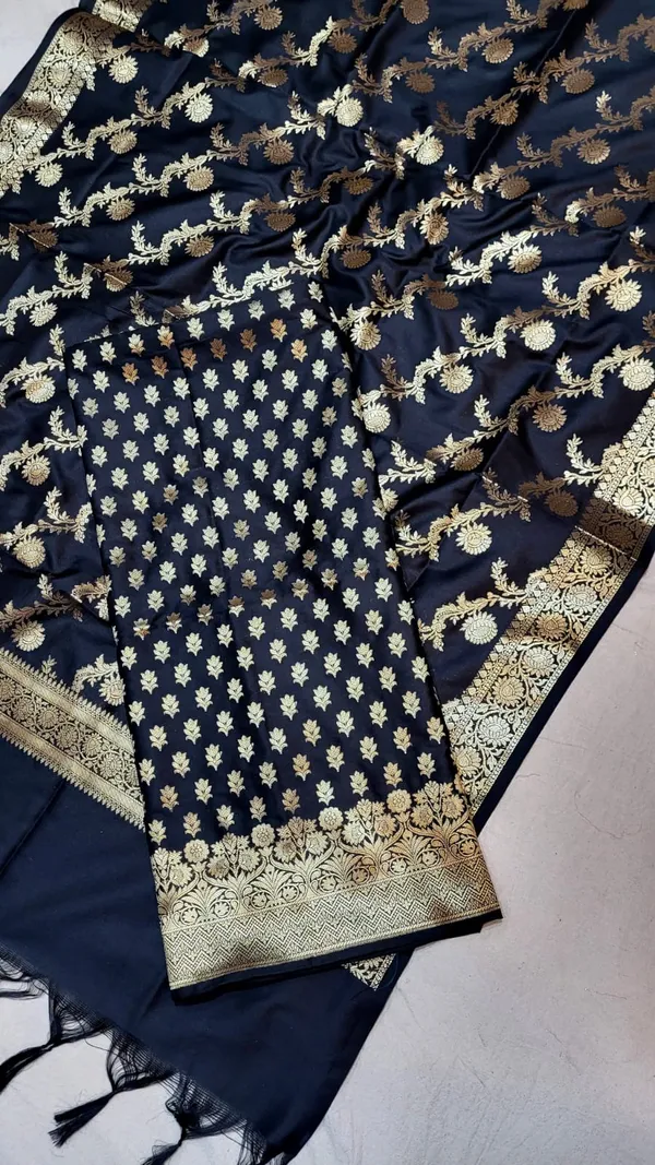 Exclusive_Banarasi_Unstitched_Salwar_kameez_with_Dupatta*___*BANARASI_SUIT*__*TOP-_Kataan_Silk_with_zari_Buta___*DUPATTA-_Kataan_Silk_with_Zari_Jaal_*BOTTOM-*_Silk_plain__*2.50_meter_each*
