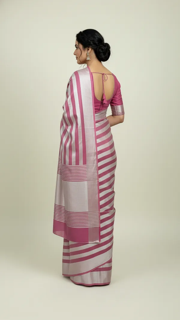 Exclusive_Tissue_silk_Saree_with_Beautifull_Stripes_&_Half_Half_Design_for_Every_Occesion.
