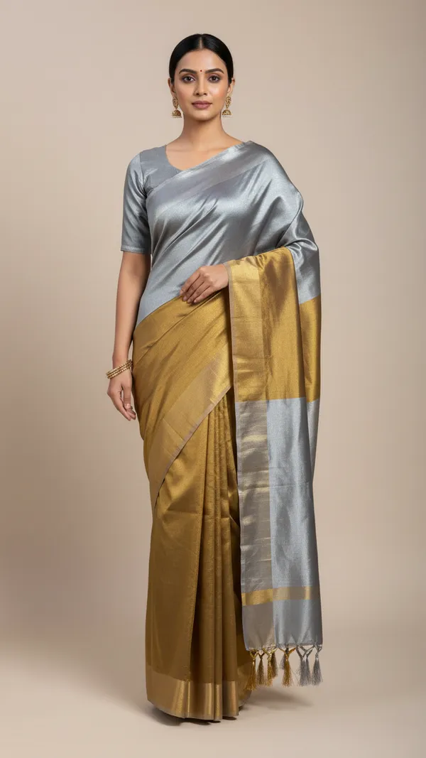 Exclusive_Tissue_silk_Saree_with_Beautifull_Stripes_&_Half_Half_Design_for_Every_Occesion.