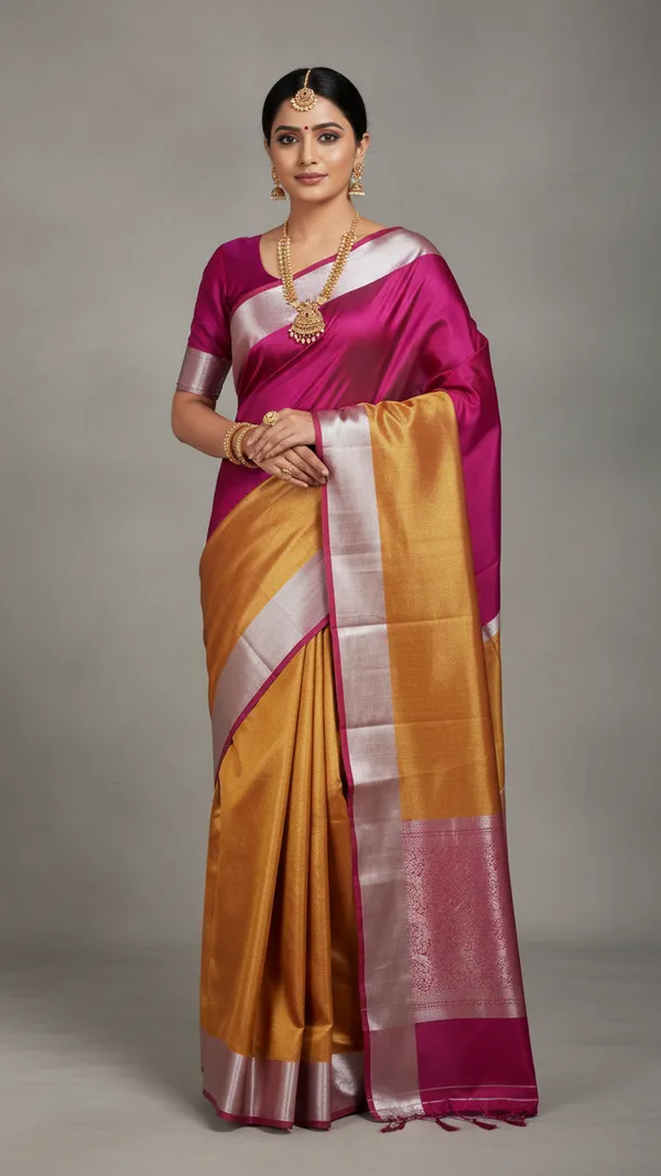 Exclusive_Tissue_silk_Saree_with_Beautifull_Stripes_&_Half_Half_Design_for_Every_Occesion.