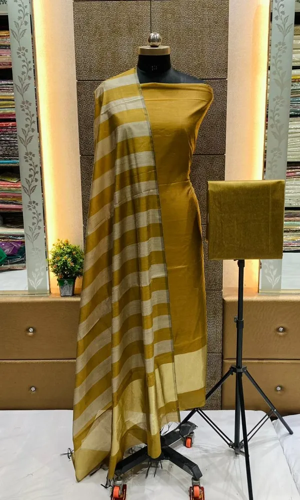 Exclusive_Banarasi_Unstitched_Salwar_kameez_with_Dupatta*___*BANARASI_SUIT*cotton_suit__*TOP-_cotton_with_zari_stripe___*DUPATTA-_cotton_with_zari_patta_cotton__*BOTTOM-*_cotton_plain__*2.50_meter_each*