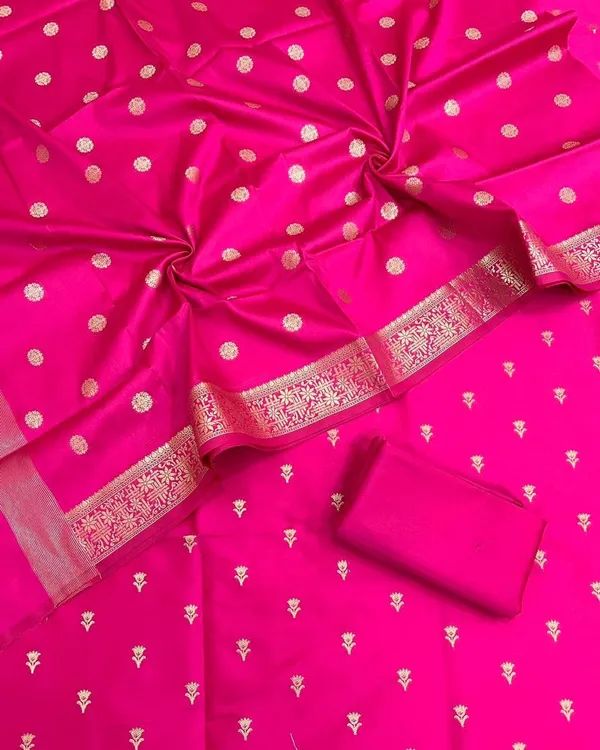 Pink_Kataan_Silk_Banarasi_unstitched__Dress_Material