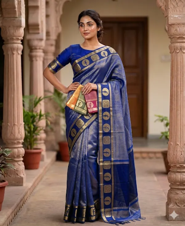 Tissue_silk_plain_saree_with_social_media_Border_&_pallu._