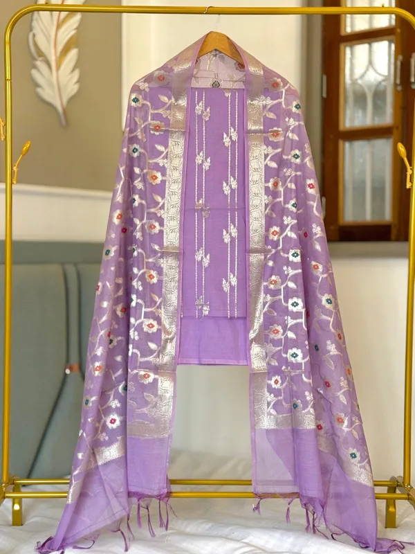 Exclusive_Banarasi_Unstitched_Salwar_kameez_with_Dupatta*___*BANARASI_SUIT*__*TOP-_Chanderi__Silk_with_Lorex_zari_Buta___*DUPATTA-_Chanderi_Silk_with_Lorex_Zari_Mina__Jaal_*BOTTOM-*_Silk_plain__*2.50_meter_each*