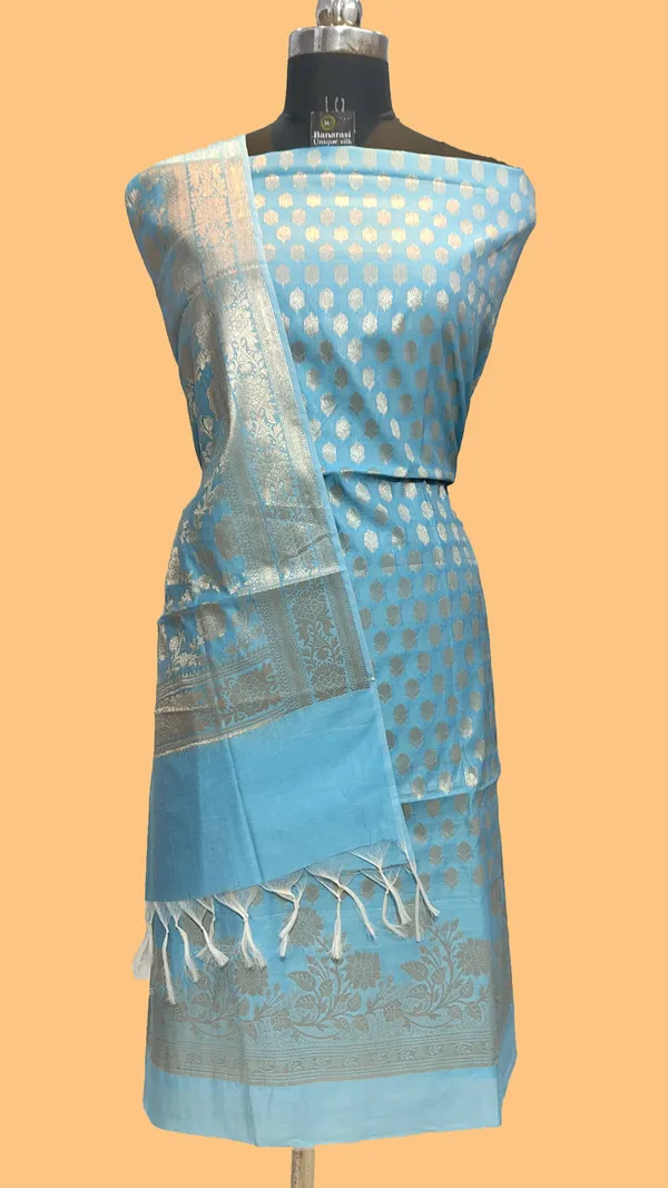 Banarasi_Cotton_Silk_Zari_Buti_Dress_Material