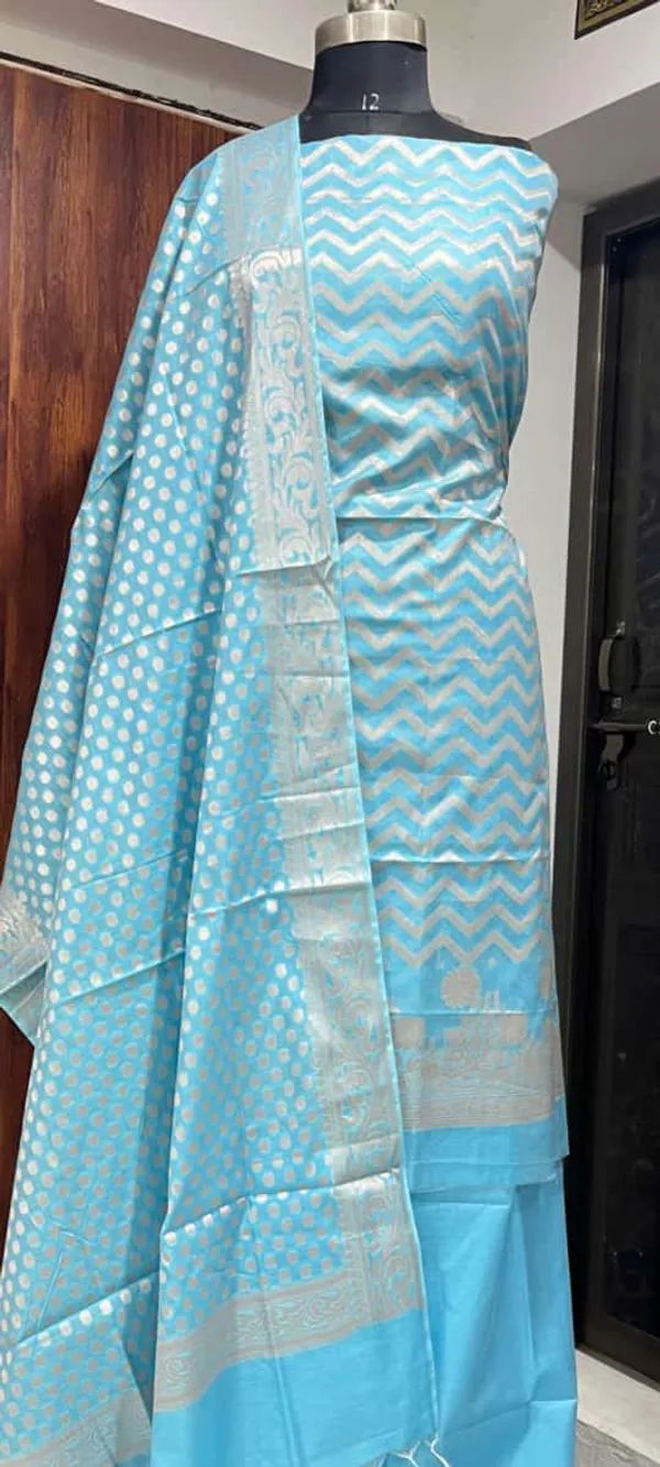 Banarasi_cotton_silk_zari_buti_dress_materia