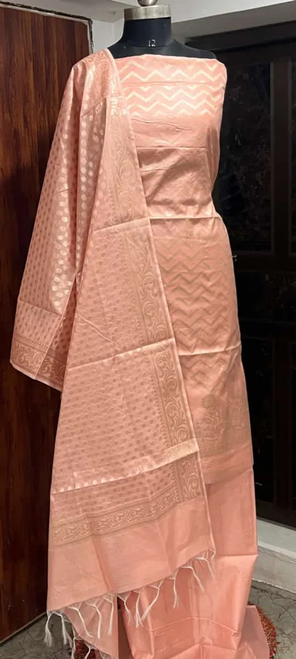Banarasi_cotton_silk_zari_buti_dress_materia