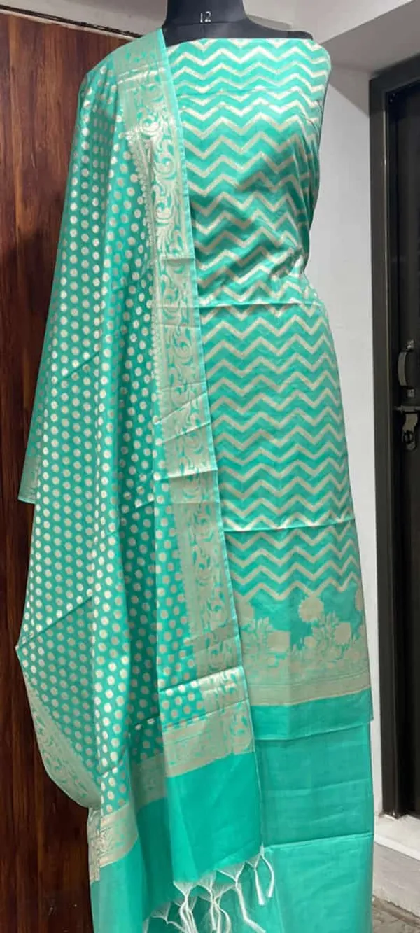 Banarasi_cotton_silk_zari_buti_dress_materia