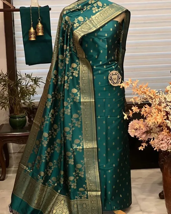 Exclusive_Banarasi_Unstitched_Salwar_kameez_with_Dupatta_BANARASI___SUIT_TOP-___silk_katan_zari_weaving_katban_design_DUPATTA-__katan_silk_zari_weaving__design__Bottom.__Plain_silk_katan_2.50_meter_each