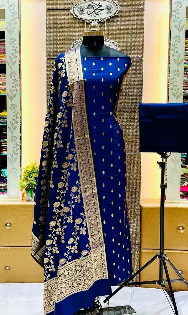 Exclusive_Banarasi_Unstitched_Salwar_kameez_with_Dupatta_BANARASI___SUIT_TOP-___silk_katan_zari_weaving_katban_design_DUPATTA-__katan_silk_zari_weaving__design__Bottom.__Plain_silk_katan_2.50_meter_each