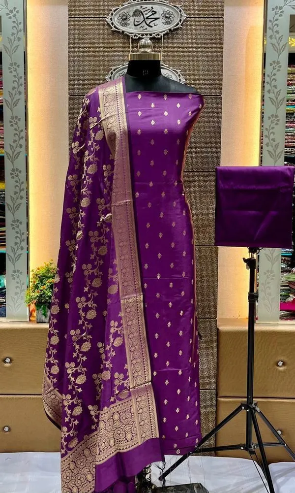 Exclusive_Banarasi_Unstitched_Salwar_kameez_with_Dupatta_BANARASI___SUIT_TOP-___silk_katan_zari_weaving_katban_design_DUPATTA-__katan_silk_zari_weaving__design__Bottom.__Plain_silk_katan_2.50_meter_each