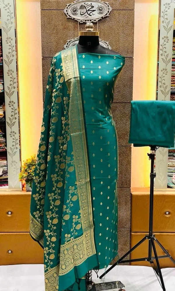 Exclusive_Banarasi_Unstitched_Salwar_kameez_with_Dupatta_BANARASI___SUIT_TOP-___silk_katan_zari_weaving_katban_design_DUPATTA-__katan_silk_zari_weaving__design__Bottom.__Plain_silk_katan_2.50_meter_each