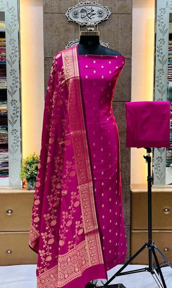 Exclusive_Banarasi_Unstitched_Salwar_kameez_with_Dupatta_BANARASI___SUIT_TOP-___silk_katan_zari_weaving_katban_design_DUPATTA-__katan_silk_zari_weaving__design__Bottom.__Plain_silk_katan_2.50_meter_each