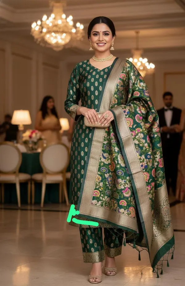 Exclusive_Banarasi_Unstitched_Salwar_kameez_with_Dupatta__BANARASI___SUIT_TOP-___silk_katan_resham_meena__weaving_booti__design_DUPATTA-__katan_silk_zari_and_resham_kimkhab_weaving__design_Bottom.__Plain_silk_katan_2.50_meter_each
