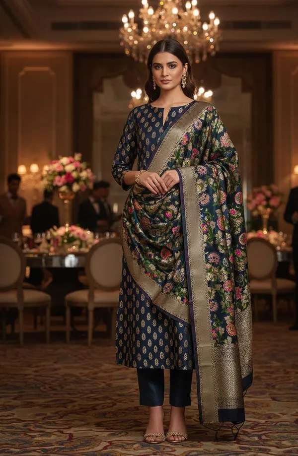 Exclusive_Banarasi_Unstitched_Salwar_kameez_with_Dupatta__BANARASI___SUIT_TOP-___silk_katan_resham_meena__weaving_booti__design_DUPATTA-__katan_silk_zari_and_resham_kimkhab_weaving__design_Bottom.__Plain_silk_katan_2.50_meter_each