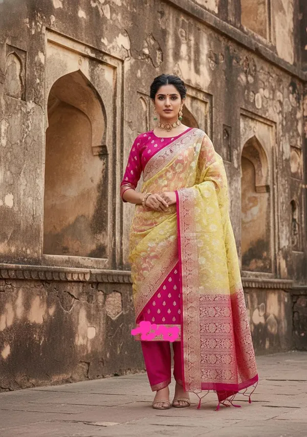 Exclusive_Banarasi_Unstitched_Salwar_kameez_with_Dupatta_BANARASI___SUIT___pure_mercerized_TOP-___pure_mercerised_Lorex_weaving_DUPATTA-__pure_mercerised_Lorex_weaving_BOTTOM-___cotton_silk__dyble_plain_2.50_meter_each