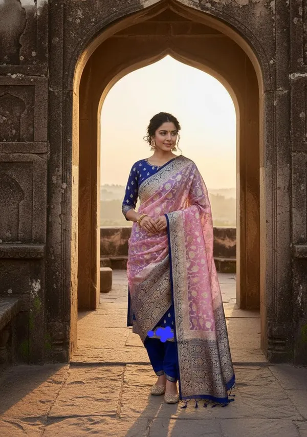 Exclusive_Banarasi_Unstitched_Salwar_kameez_with_Dupatta_BANARASI___SUIT___pure_mercerized_TOP-___pure_mercerised_Lorex_weaving_DUPATTA-__pure_mercerised_Lorex_weaving_BOTTOM-___cotton_silk__dyble_plain_2.50_meter_each