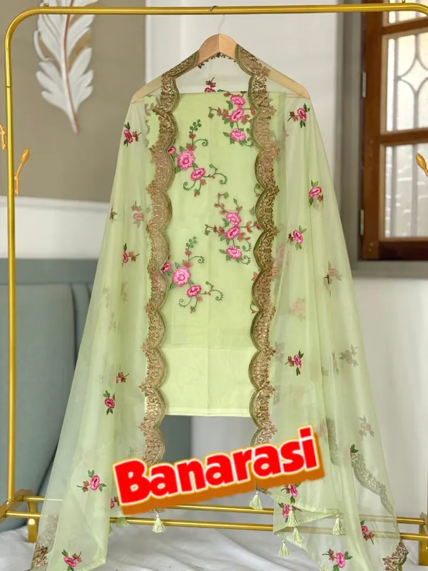 Exclusive_Banarasi_Unstitched_Salwar_kameez_with_Dupatta_BANARASI___SUIT___organza_silk_embroidery_Suits_TOP-___organza_silk_dyble_with_embroidery_work_meena_booti_DUPATTA-__organza_silk_dyble_with_embroidery_work_cutwork_design_multi_colors_embroidery_BOTTOM-____silk_dyble_plain_2.50_meter_each