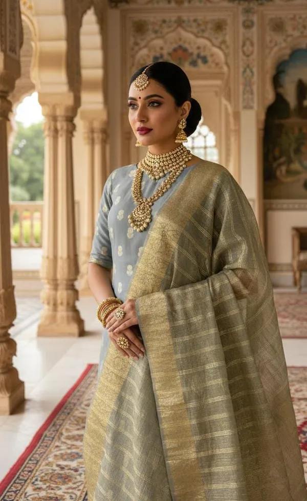 Exclusive_Banarasi_Unstitched_Salwar_kameez_with_Dupatta_BANARASI___SUIT___pure_mercerized_TOP-___pure_mercerised_zari_weaving_DUPATTA-__tissu__silk_with_zari_stripe_with_crush_BOTTOM-___cotton_silk__dyble_plain_2.50_meter_each