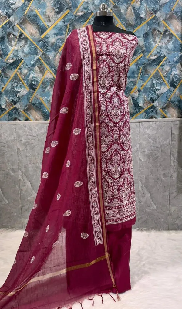 Exclusive_Banarasi_Unstitched_Salwar_kameez_with_Dupatta_BANARASI___SUIT_chanderi_silk_dyble__embroidery_suits_TOP-__chanderi_silk_Dyble_with_embroidery_DUPATTA-_chanderi__silk_with_embroidery_work_BOTTOM-___cotton_silk_plain_2.50_meter_each