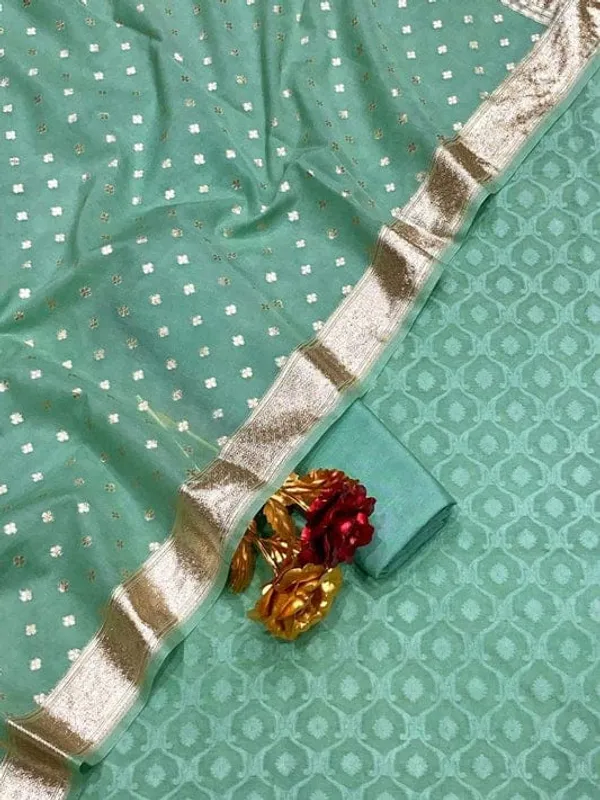 Exclusive_Banarasi_Unstitched_Salwar_kameez_with_Dupatta_BANARASI___SUIT___pure_mercerized_TOP-___pure_mercerised_resham_weaving_DUPATTA-__pure_mercerised_Lorex_weaving_BOTTOM-___cotton_silk__dyble_plain_2.50_meter_each