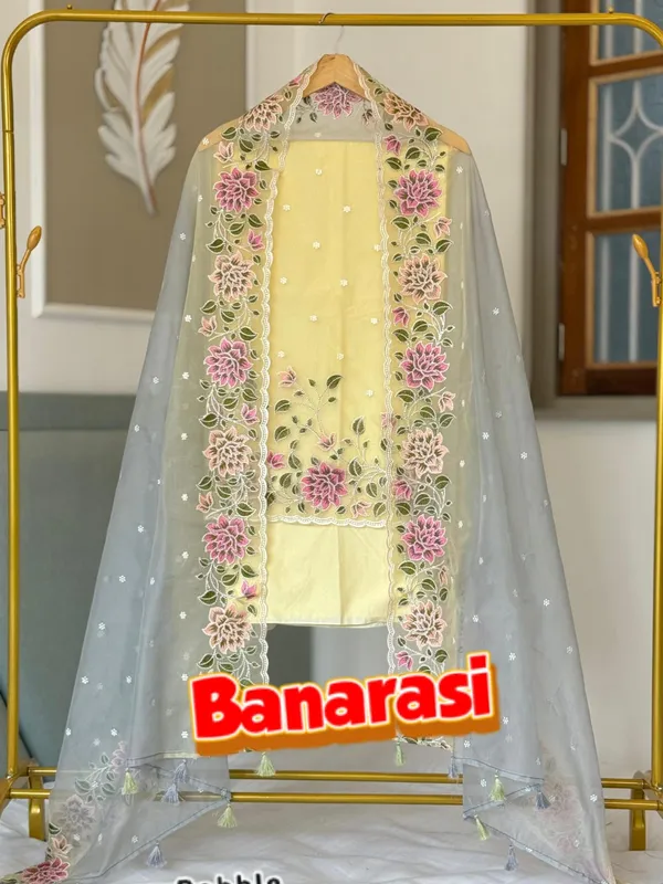 Exclusive_Banarasi_Unstitched_Salwar_kameez_with_Dupatta_BANARASI___SUIT___organza_silk_embroidery_Suits_TOP-___organza_silk_dyble_with_embroidery_work_meena_booti_DUPATTA-__organza_silk_dyble_with_embroidery_work_cutwork_design_multi_colors_embroidery_BOTTOM-____silk_dyble_plain_2.50_meter_each