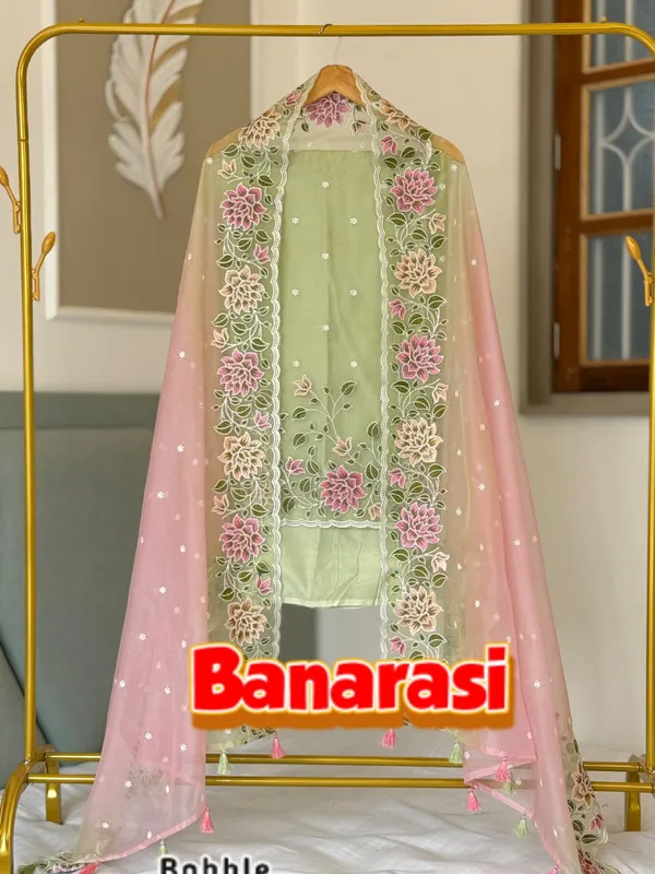 Exclusive_Banarasi_Unstitched_Salwar_kameez_with_Dupatta_BANARASI___SUIT___organza_silk_embroidery_Suits_TOP-___organza_silk_dyble_with_embroidery_work_meena_booti_DUPATTA-__organza_silk_dyble_with_embroidery_work_cutwork_design_multi_colors_embroidery_BOTTOM-____silk_dyble_plain_2.50_meter_each