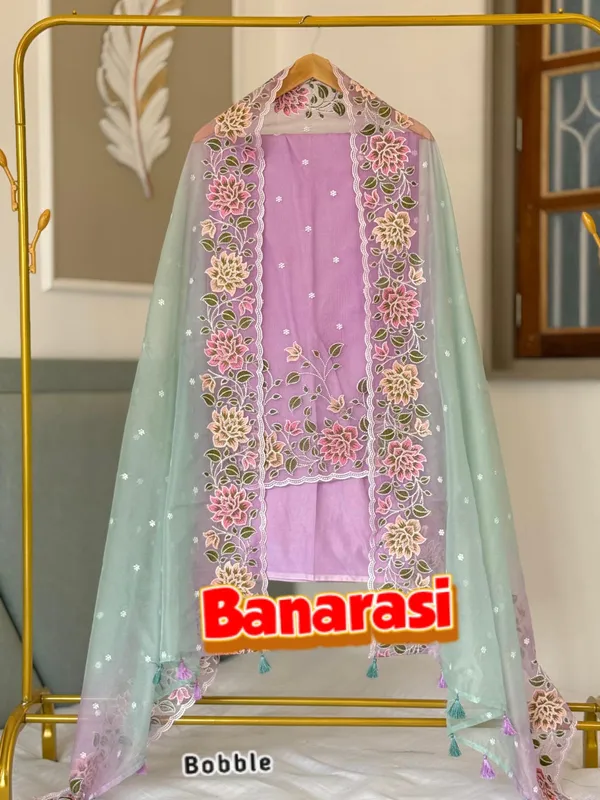 Exclusive_Banarasi_Unstitched_Salwar_kameez_with_Dupatta_BANARASI___SUIT___organza_silk_embroidery_Suits_TOP-___organza_silk_dyble_with_embroidery_work_meena_booti_DUPATTA-__organza_silk_dyble_with_embroidery_work_cutwork_design_multi_colors_embroidery_BOTTOM-____silk_dyble_plain_2.50_meter_each