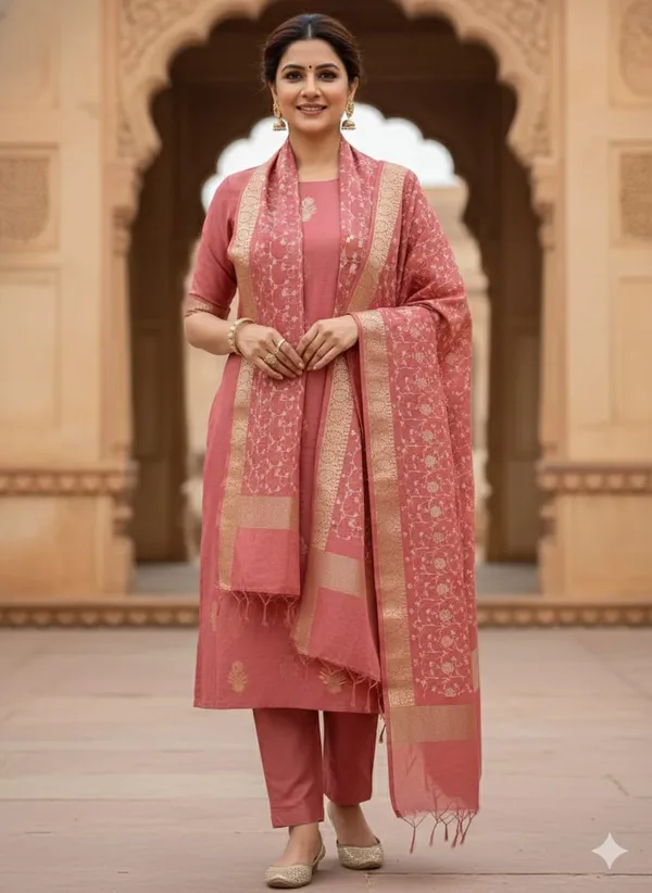 Exclusive_Banarasi_Unstitched_Salwar_kameez_with_Dupatta_BANARASI___SUIT___pure_mercerised__suit_TOP-___pure_mercerised_zari_weaving_DUPATTA-_mesmerized_with_embroidery_work_BOTTOM-___cotton__dyble_plain_2.50_meter_each